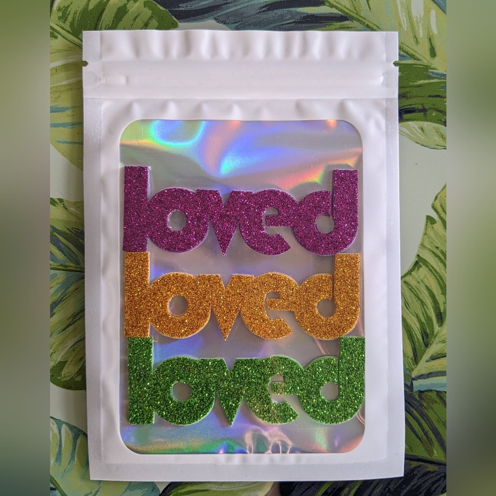Handmade LOVED Sticker Set of 3 Designed by Me